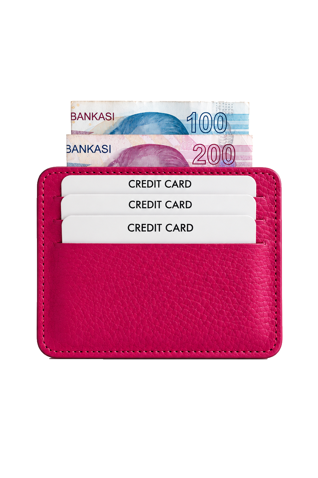 Unisex Burgundy Genuine Calf Leather Card Holder Slim Minimalist Leather Wallet