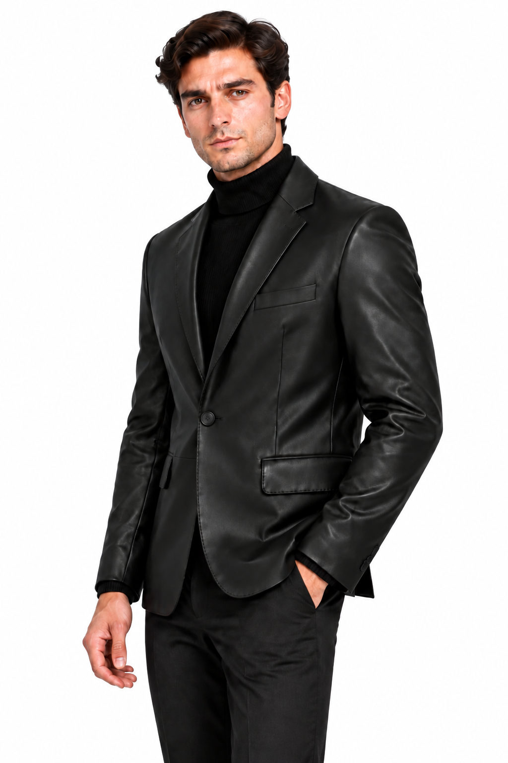 Erkek Blazer Deri Ceket Siyah – EBLAZER - ürün görseli 2