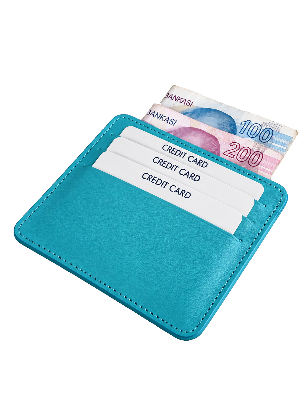 Unisex Mavi Hakiki Dana Derisi Kartlık İnce Minimalist Deri Cüzdan – BM_002607
