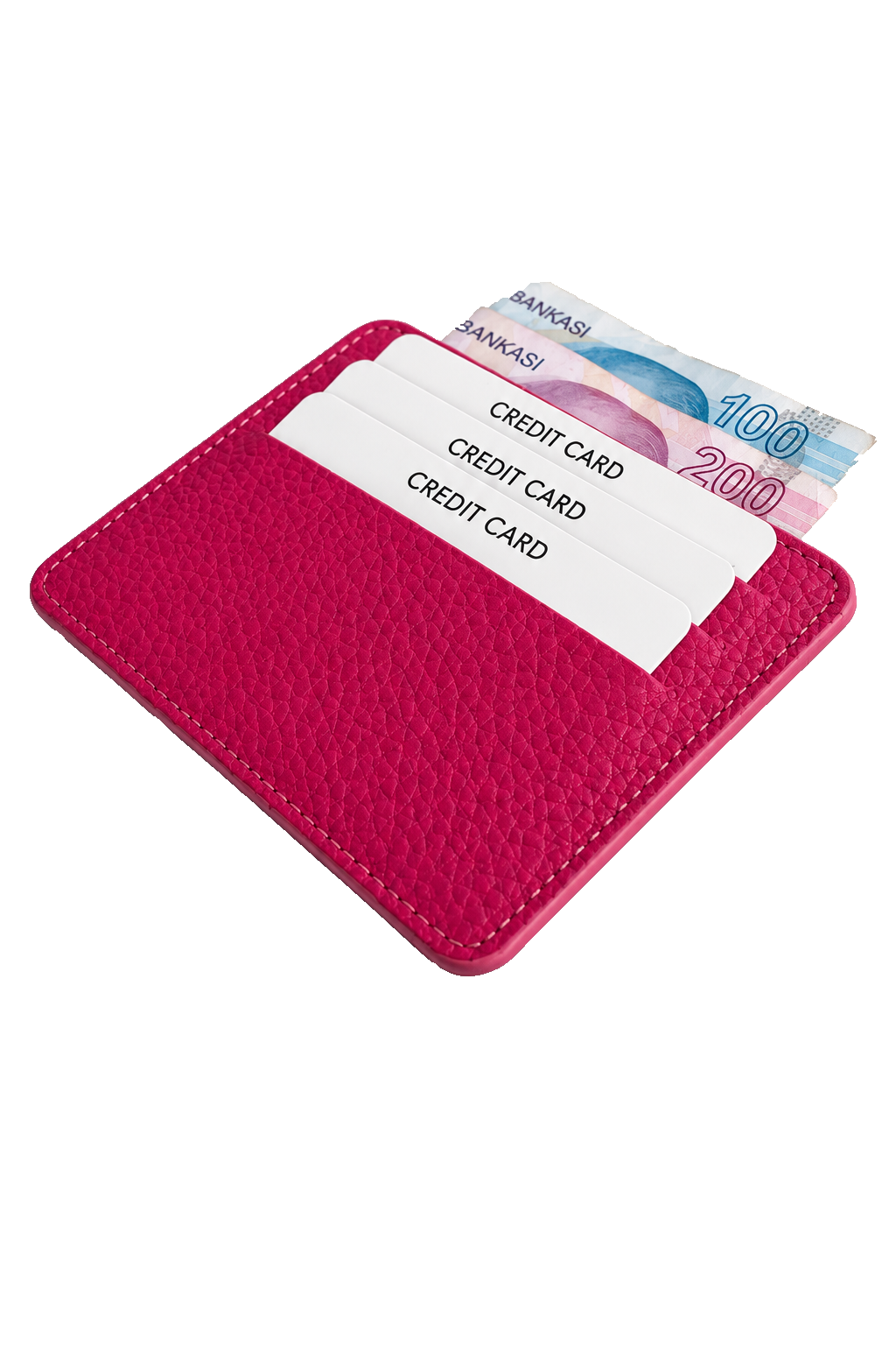Unisex Burgundy Genuine Calf Leather Card Holder Slim Minimalist Leather Wallet