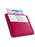 Unisex Burgundy Genuine Calf Leather Card Holder Slim Minimalist Leather Wallet