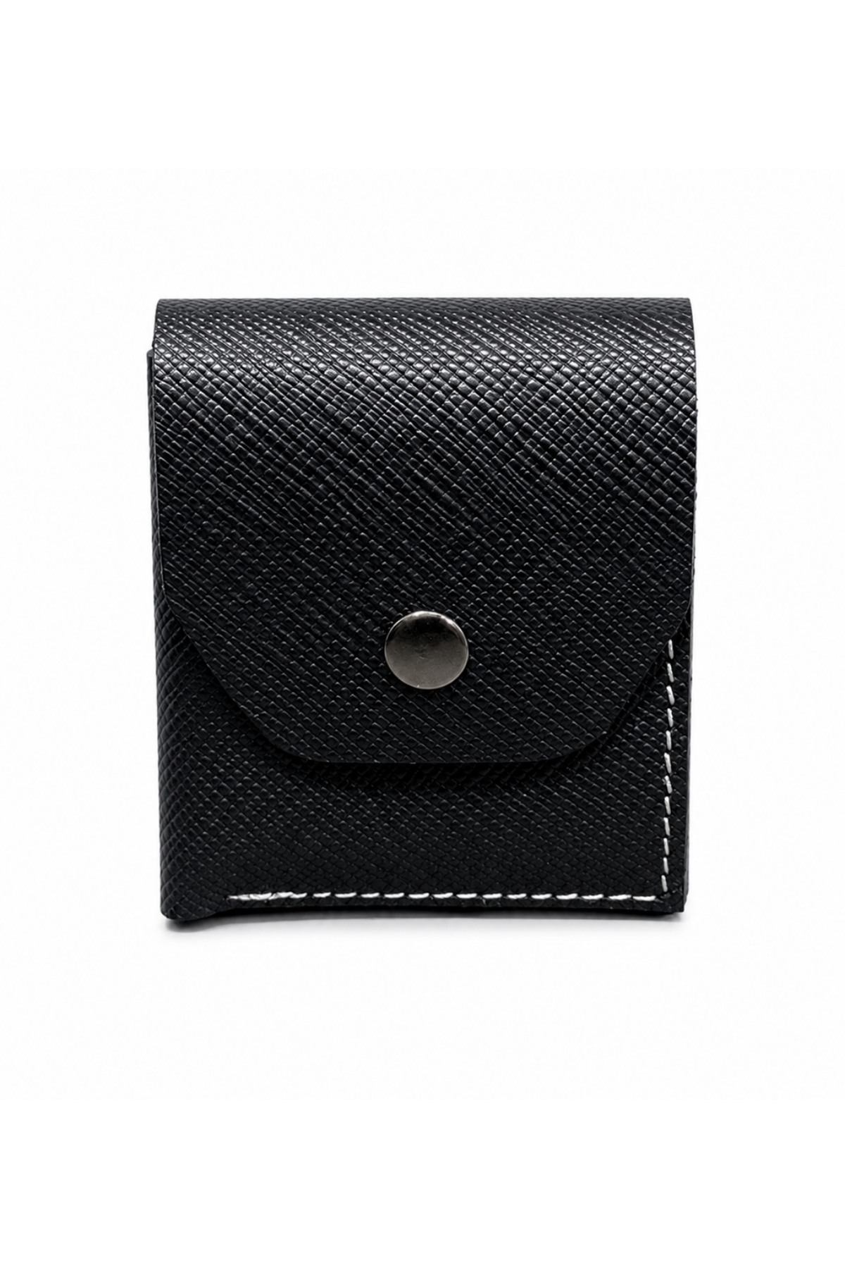 Siyah Hakiki Deri Unisex Mini Cüzdan Çıtçıtlı Kartlık - ürün görseli 1