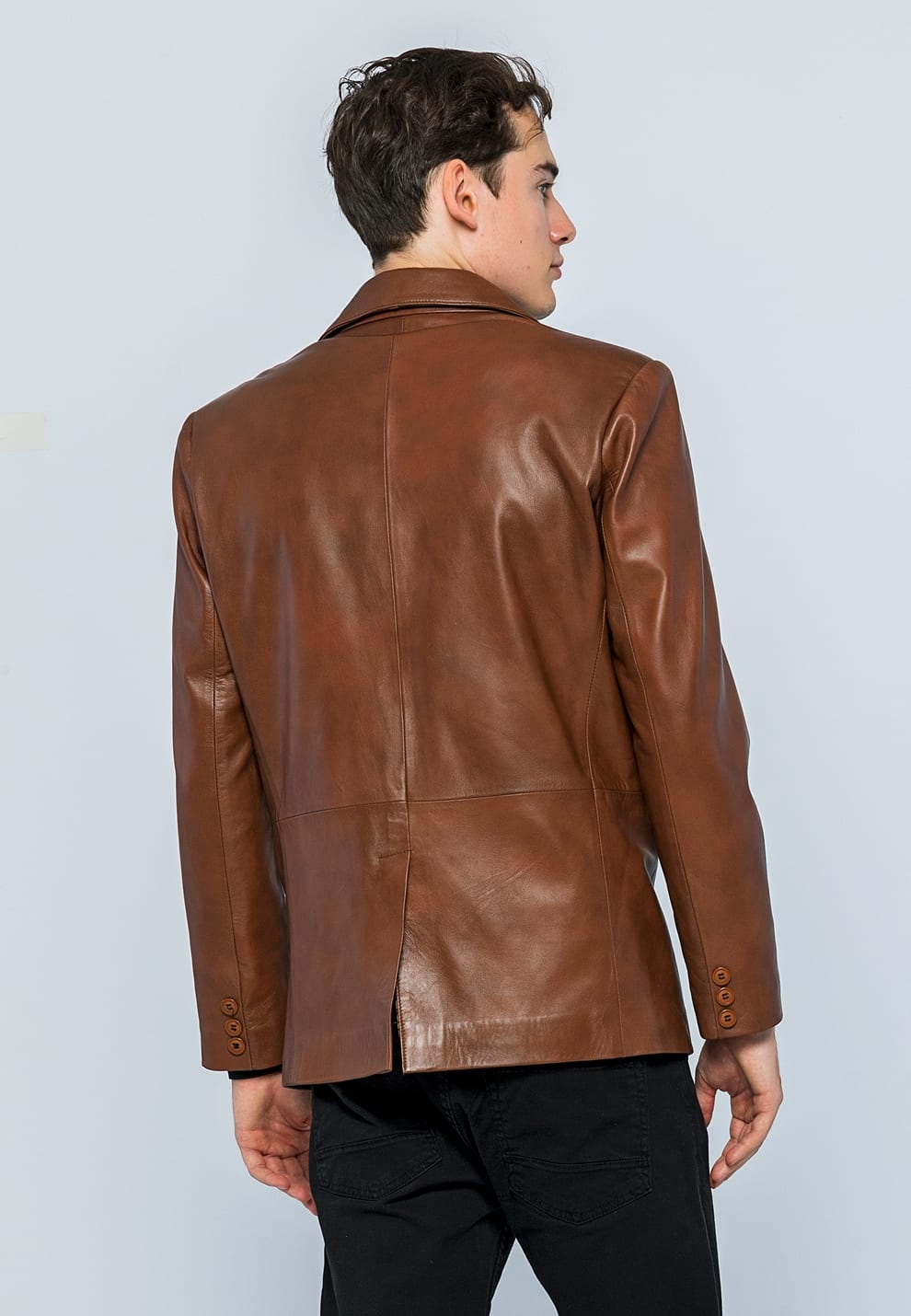 Erkek Blazer Deri Ceket Kestane - ürün görseli 6