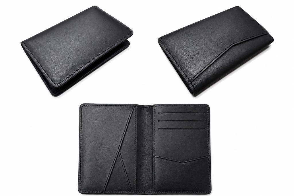 Unisex Siyah Hakiki Deri Cüzdan Minimalist Kartlık - ürün görseli 4