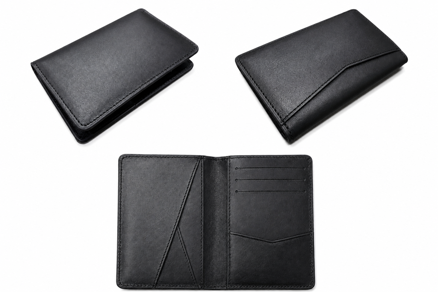 Unisex Siyah Hakiki Deri Cüzdan Minimalist Kartlık - ürün görseli 4
