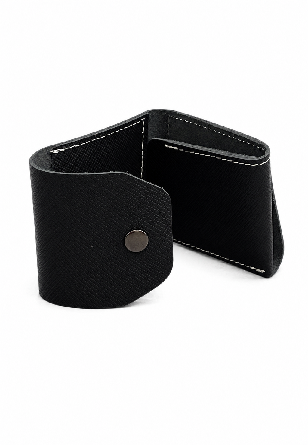 Siyah Hakiki Deri Unisex Mini Cüzdan Çıtçıtlı Kartlık - ürün görseli 3