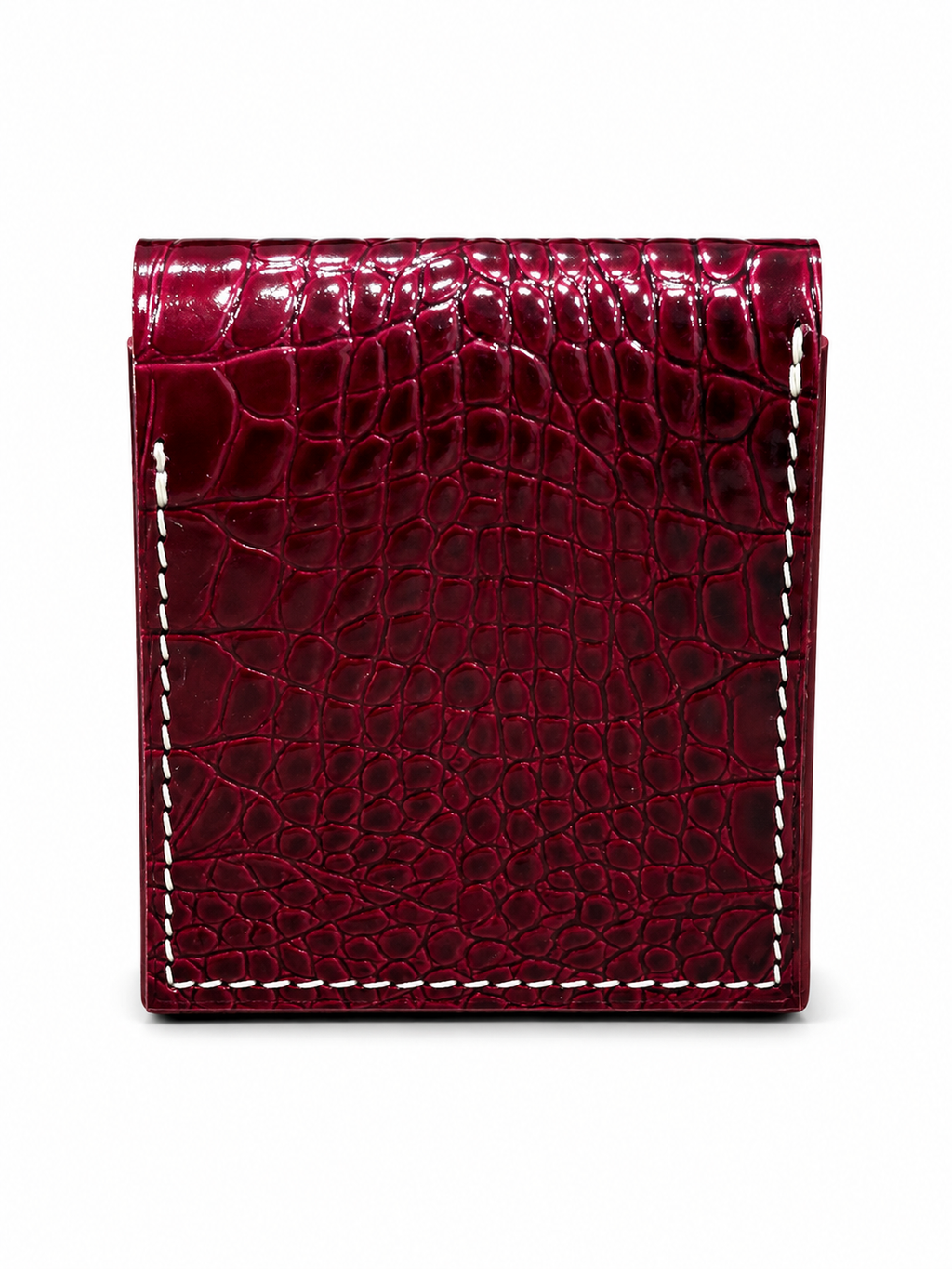 Bordo Hakiki Deri Unisex Mini Cüzdan Çıtçıtlı Kartlık - ürün görseli 3