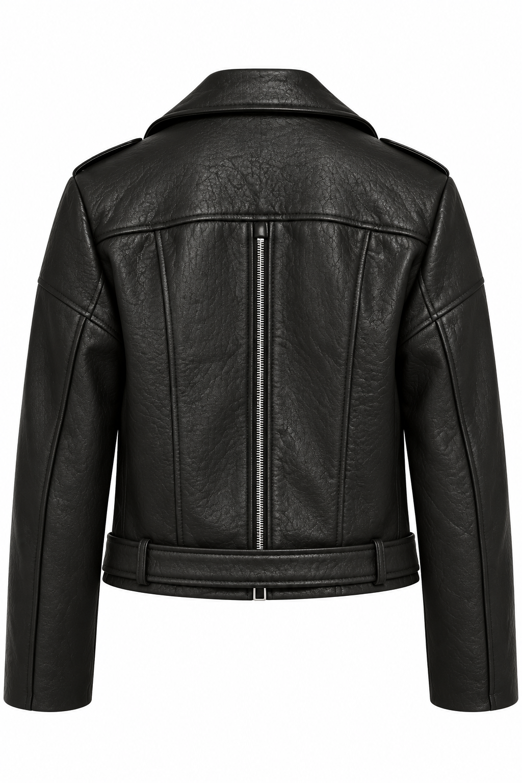 Kadın Siyah Biker Ceket Kemer ve Fermuar Detaylı – BM_EY1891_Black - ürün görseli 6