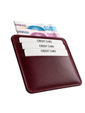 Unisex Burgundy Genuine Calf Leather Card Holder Slim Minimalist Leather Wallet