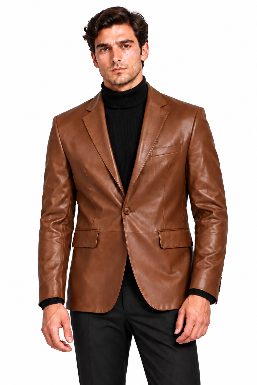 Erkek Blazer Deri Ceket Kestane – EBLAZER - ürün görseli 1
