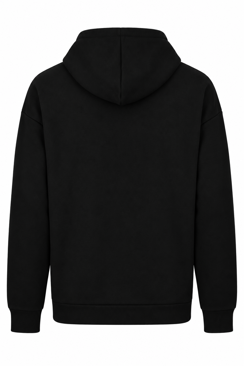 Siyah erkek kapüşonlu sweatshirt – ürün arka görünüm