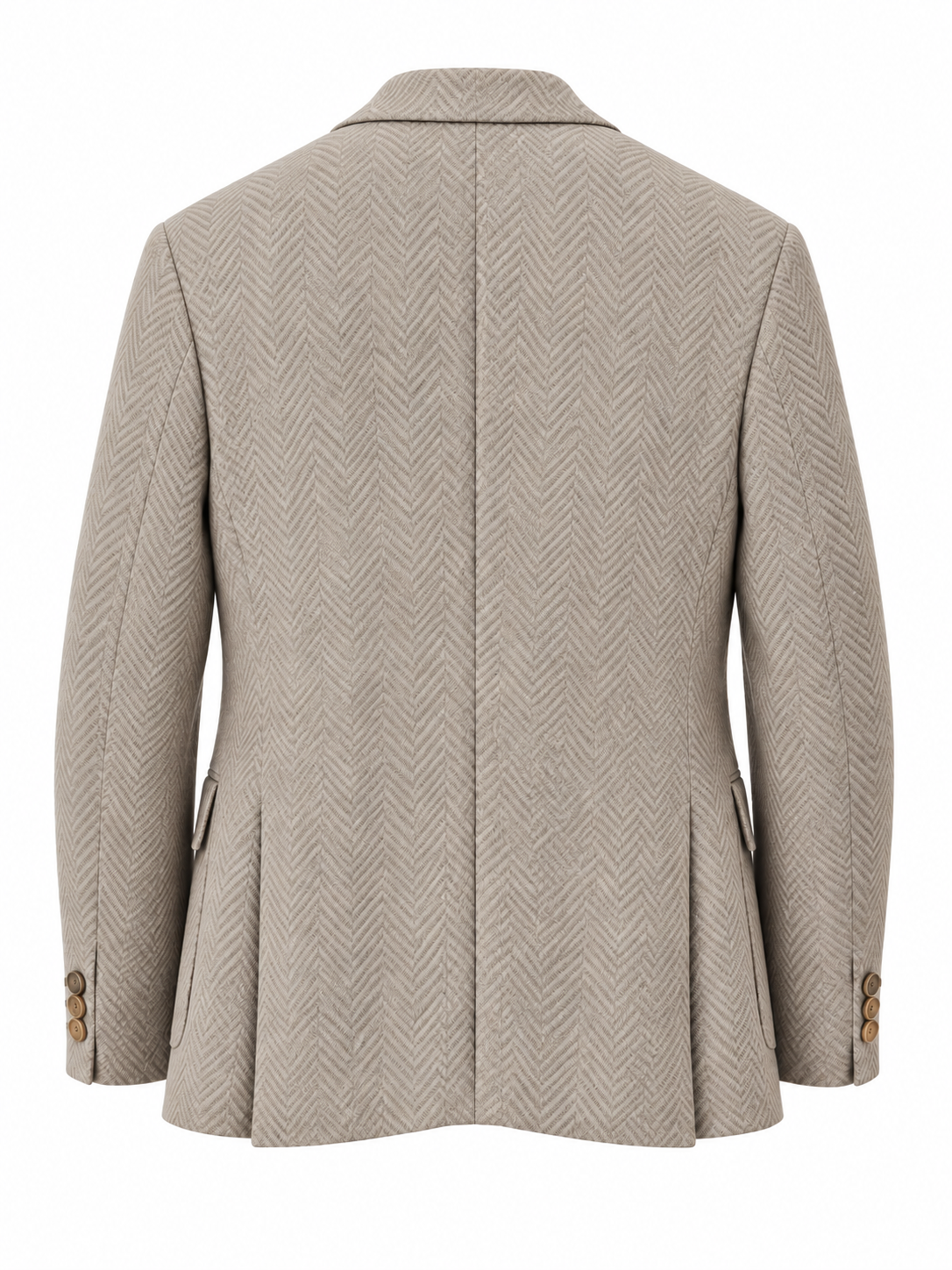 Gri erkek balıksırtı desenli dokulu blazer ceket, ceket arka görünüm