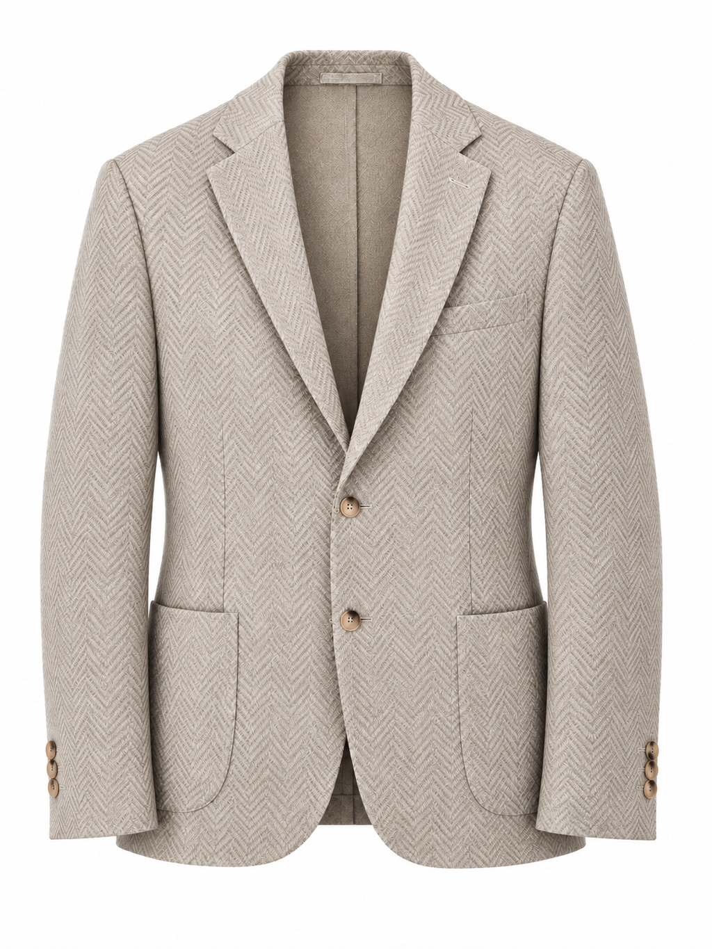 Gri erkek balıksırtı desenli dokulu blazer ceket, ceket ön görünüm