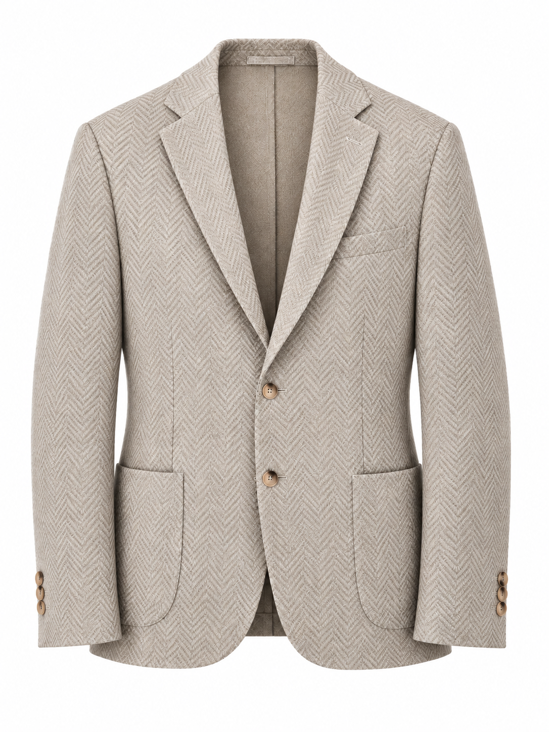 Gri erkek balıksırtı desenli dokulu blazer ceket, ceket ön görünüm