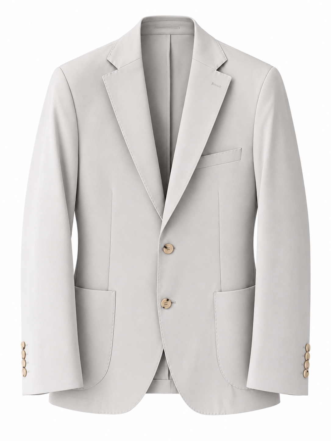 Açık Mavi erkek blazer ceket, klasik çentik yaka, ceket ön görünüm