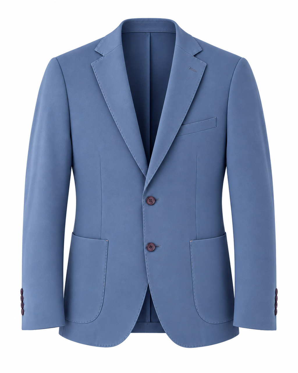 İndigo erkek blazer ceket, klasik çentik yaka, ceket ön görünüm