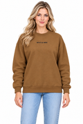 Kadın Sweatshirt Kahverengi, manken üzerinde ön görünüm