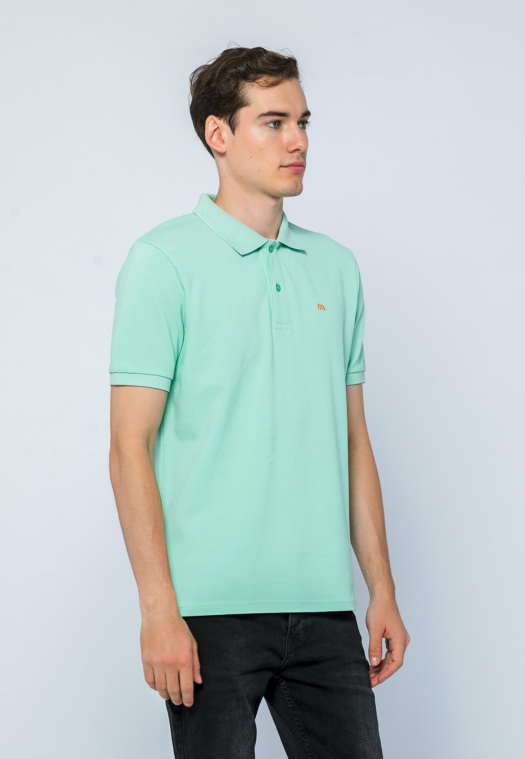 Basics&More Men's Mint Polo Shirt Short Sleeve - Basics&More